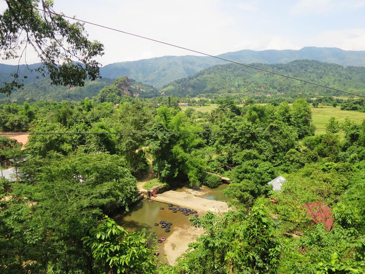 Elephant Adventure Village Tree House Vang Vieng Bagian luar foto